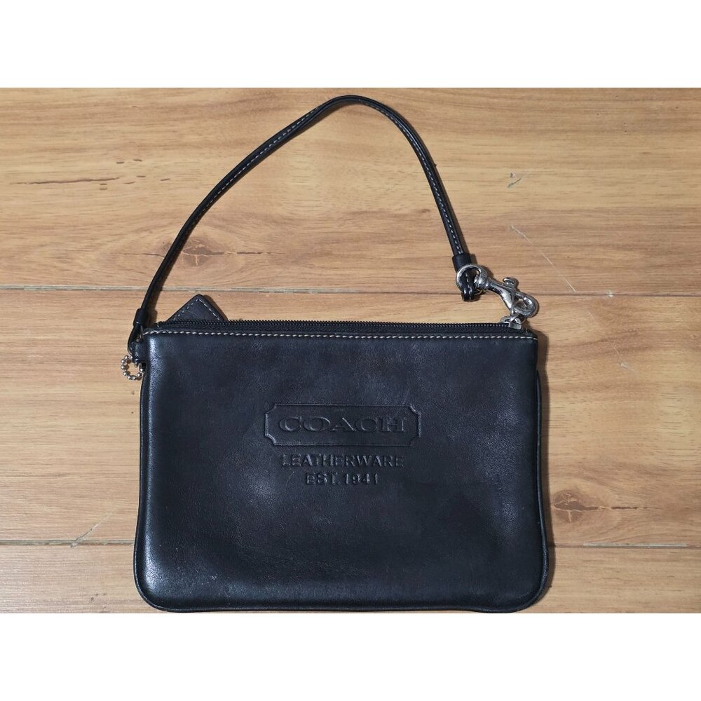 Coach Black Leather Wristlet